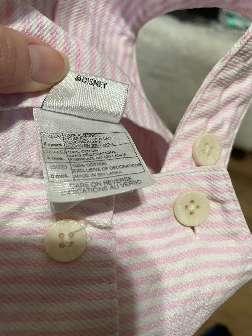 The Disney Store Mickey & Minnie Pink Striped Overalls 6m